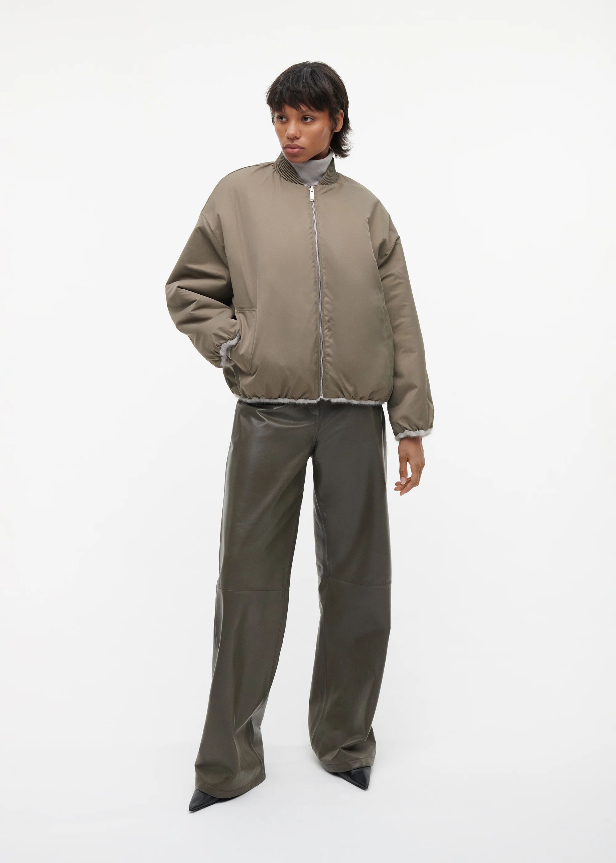 ETTA Faux Fur Bomber Jacket - Image 5